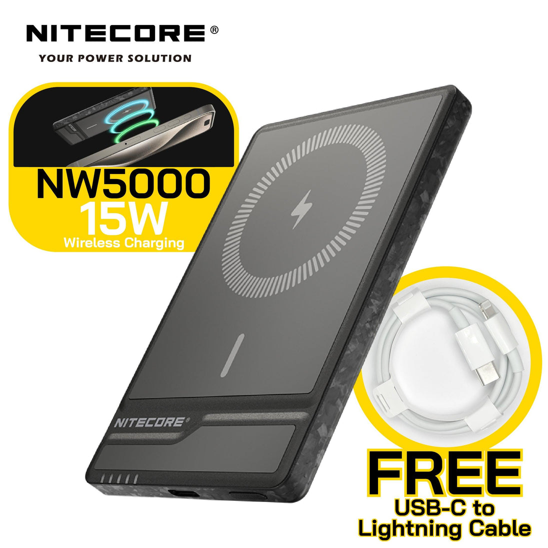 NW5000 碳纖磁吸無線外置充電器 - Artboard HK