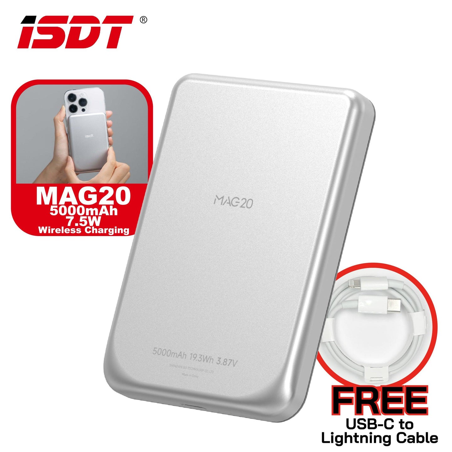 ISDT MAG20 4880mAh磁吸移動電源 - Artboard HK