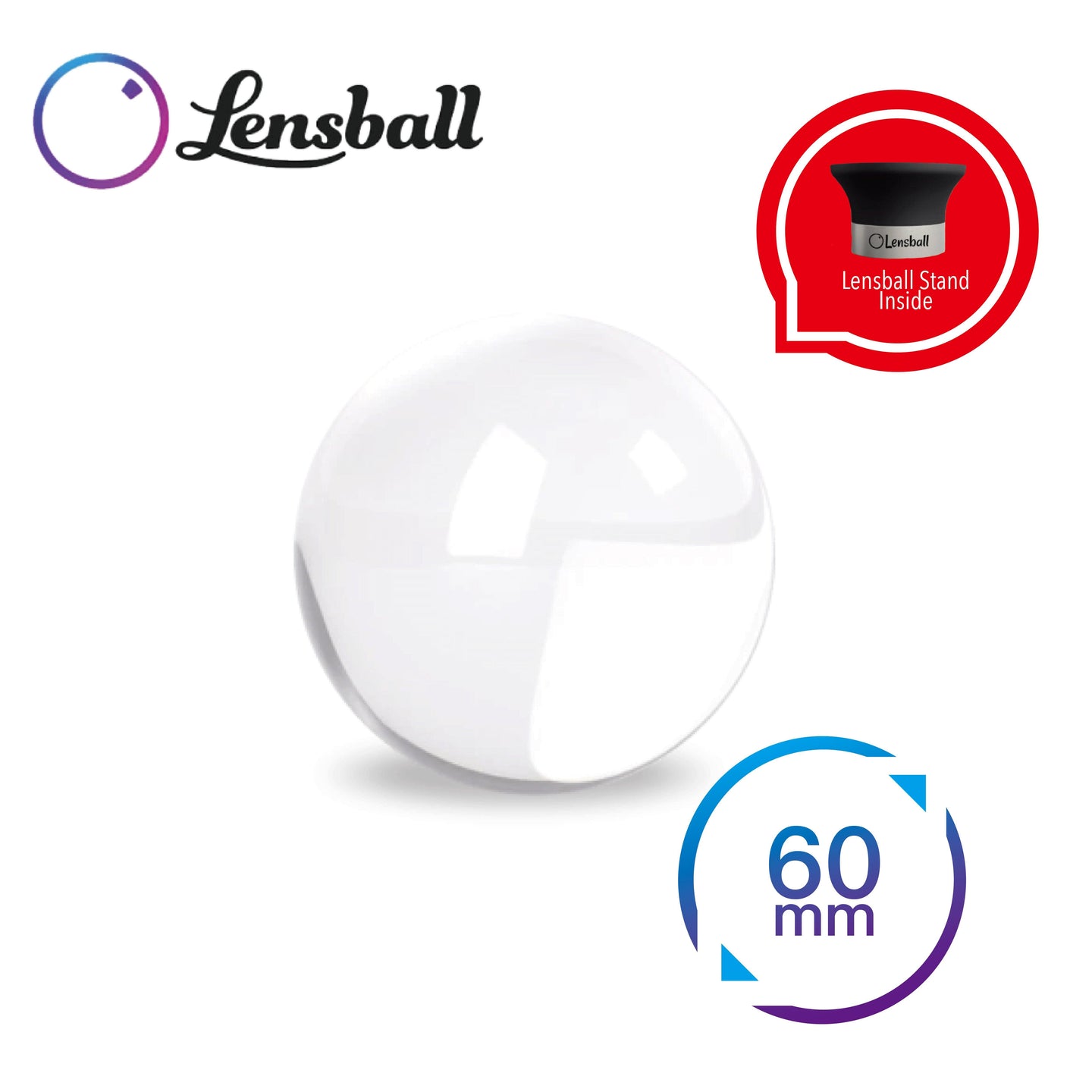 60mm Lensball Pocket 高透度攝影水晶球連托架套裝 - Artboard HK