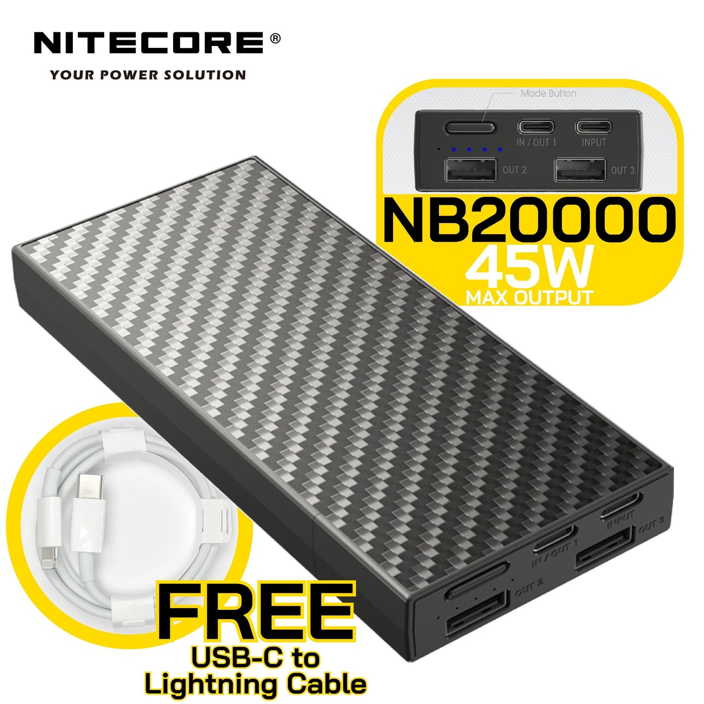 NB20000 超輕碳纖外置充電器 - Artboard HK
