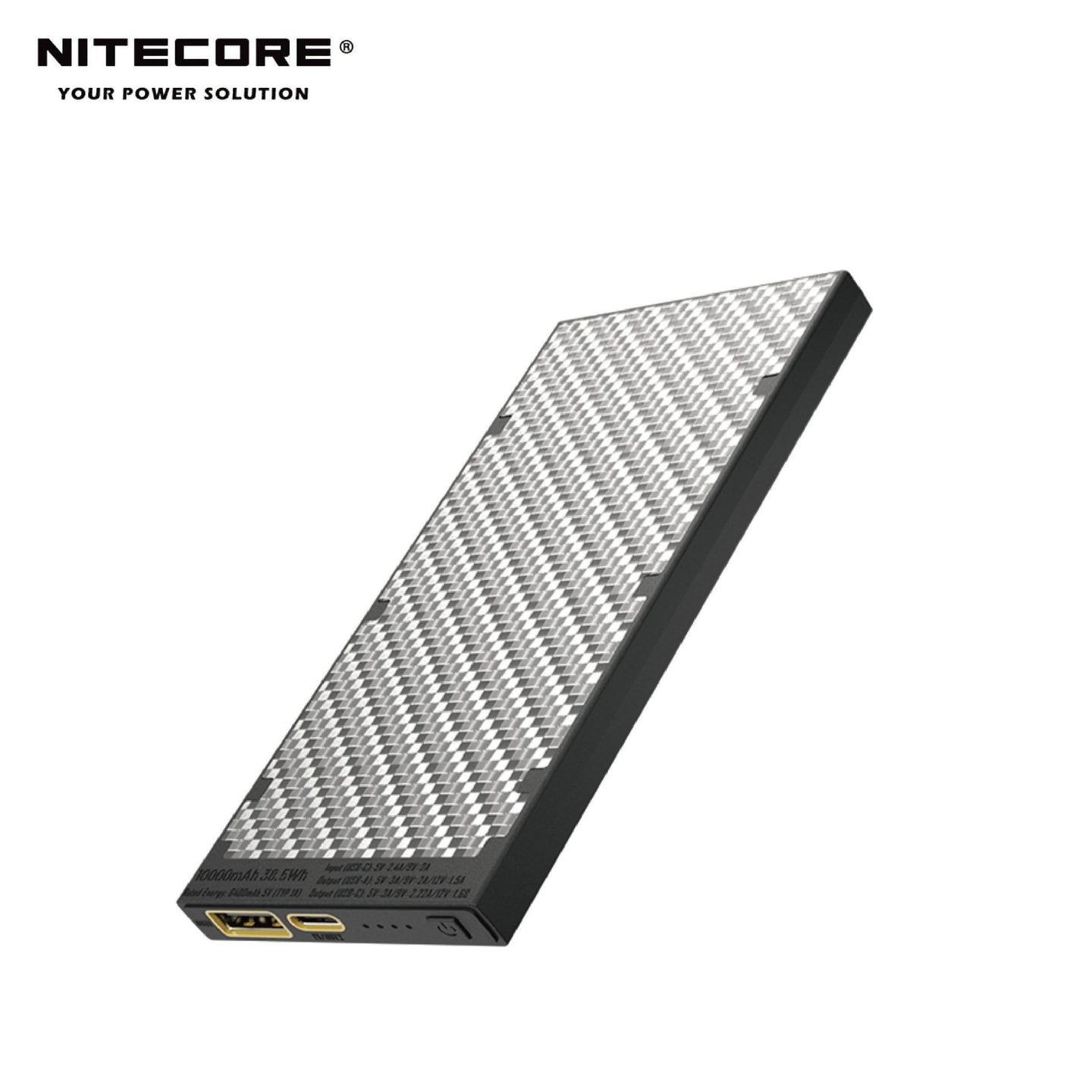 NB10000 GEN2 超輕碳纖+20w PD雙向快充+QC3.0 外置充電器 - 銀色 - Artboard HK