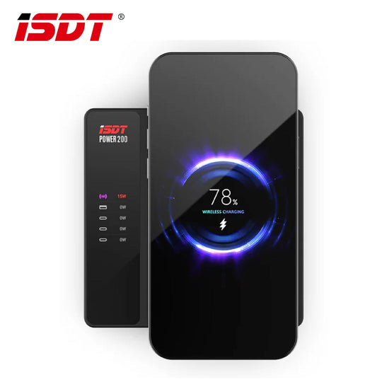 ISDT-Power200X 200W 智能快速充電器/4+1獨立快充/PD3.1 QC3.1/TypeC x 3 + USB-A x 1 +無線充電/LED彩mon顯示/手機app即時監察 - Artboard HK