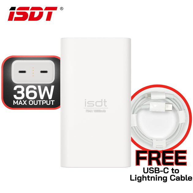ISDT PB40 10000mAh 雙線平行快充移動電源 | 36W Max |雙線平行閃充| APP連接 - Artboard HK
